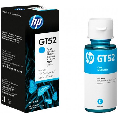 Bouteille d'encre HP GT52 Cyan d'origine (M0H54AE)