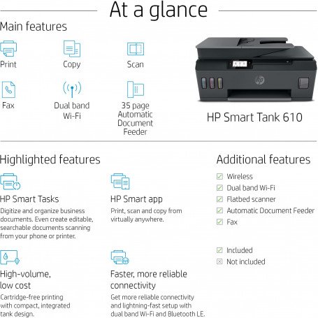 Hp Imprimante multifonction - SMART TANK 515 - Wifi - 3en1 - Garantie 1an à  prix pas cher