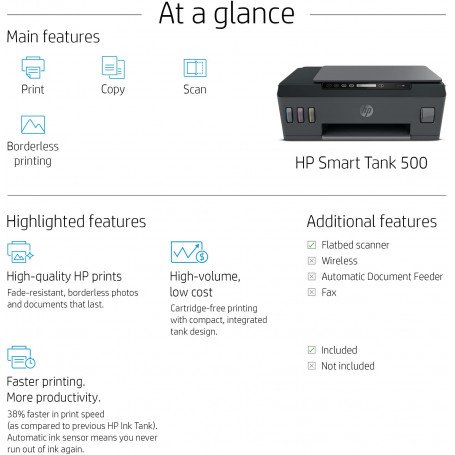 Imprimante HP smart Tank 515 Multifonction 3 en 1 wifi couleur