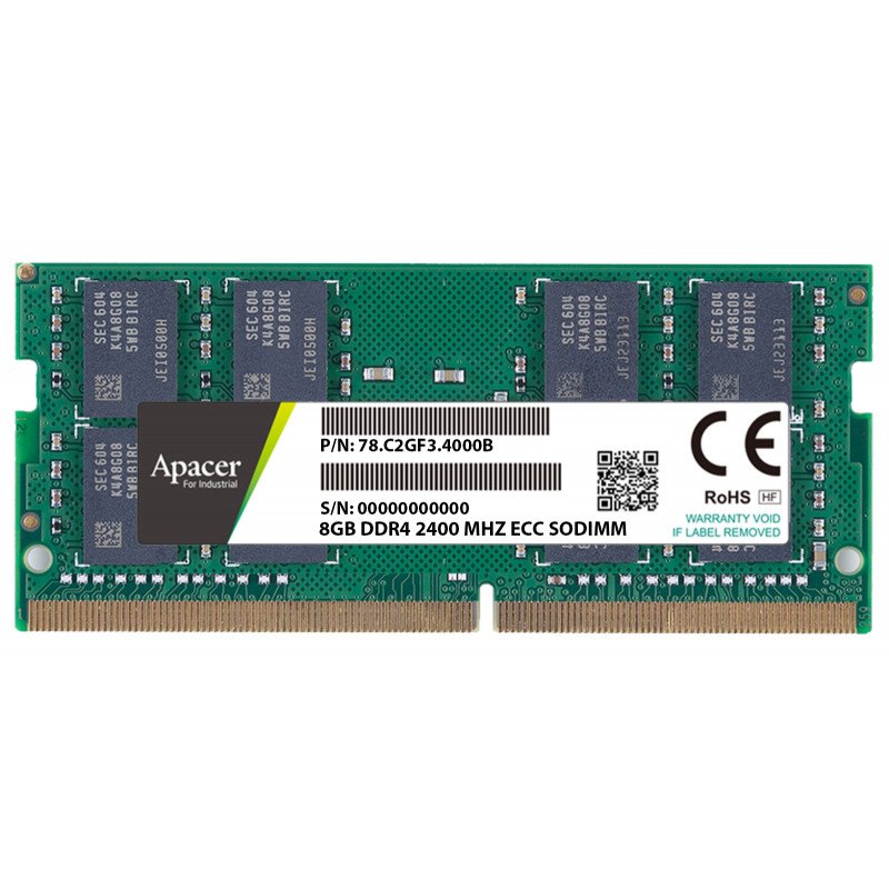 APACER DDR4 8GB 2400 MHZ ECC SODIMM (AP-78.C2GF3.4000B)