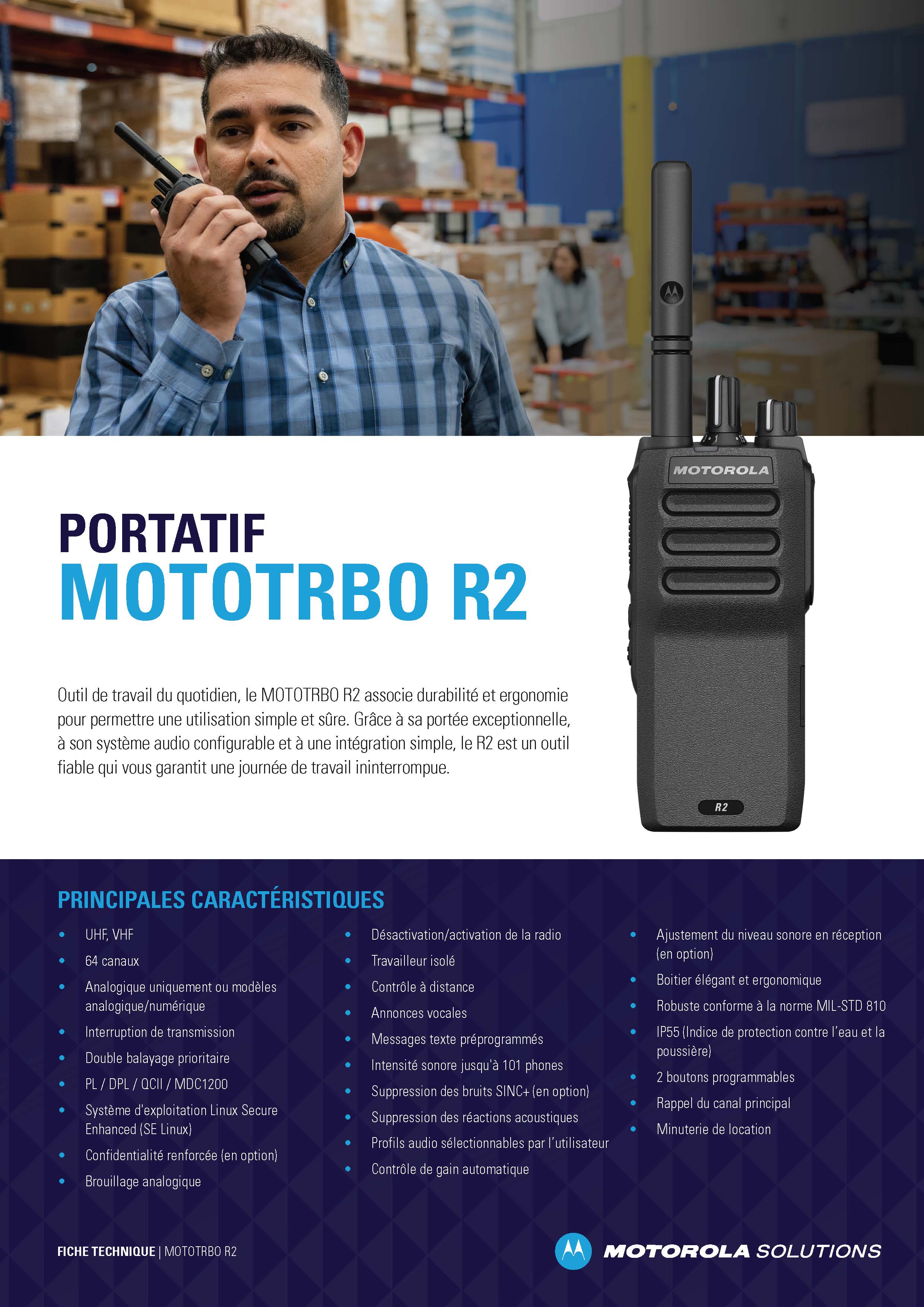 Talkie Walkie  Motorola R2 remplace DP1400